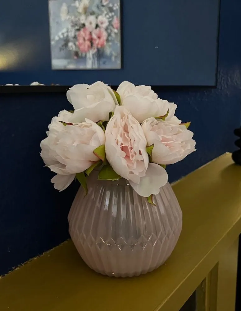 Artificial flowers in a vase