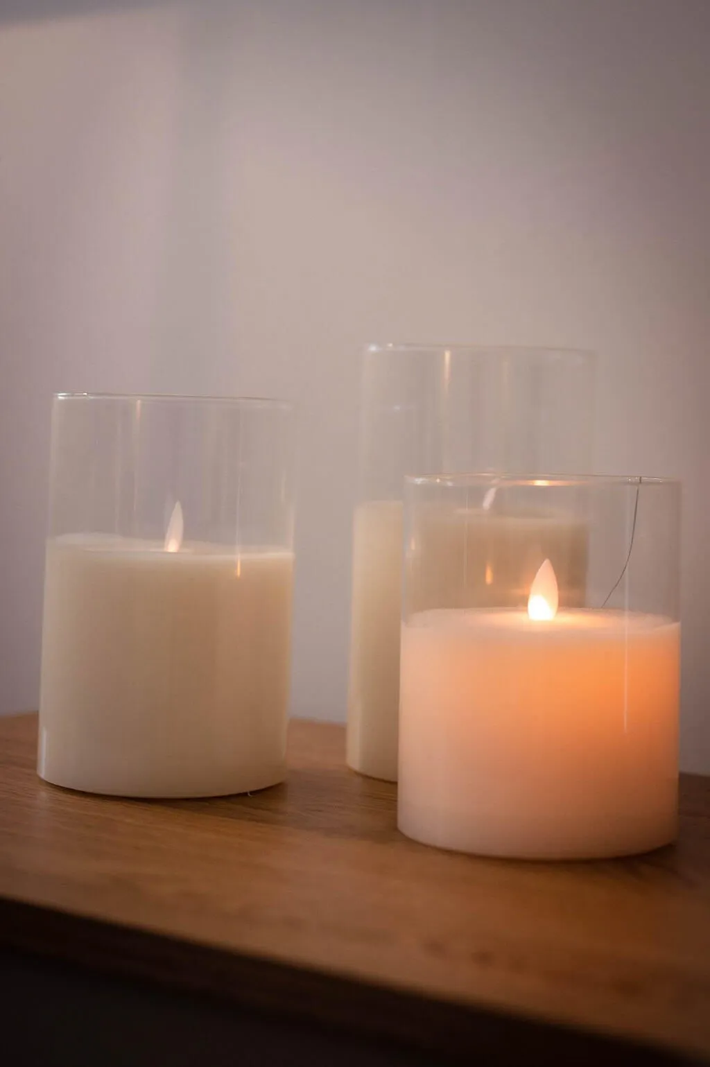 LED Candles shown on a shelf at Cudox, Grimsby